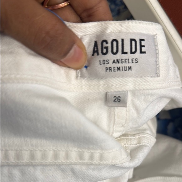 AGOLDE 90's Mid Rise Loose in Cloudburst White Distressed Women's Jeans size 26 - Picture 8 of 11